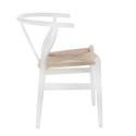 Krzesło Wicker Naturalne białe inspirowany Wishbone