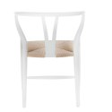 Krzesło Wicker Naturalne białe inspirowany Wishbone
