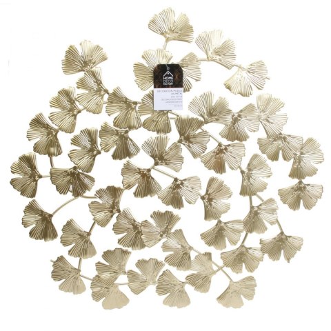 Dekoracja ścienna liście metalowa miłorząb złoty