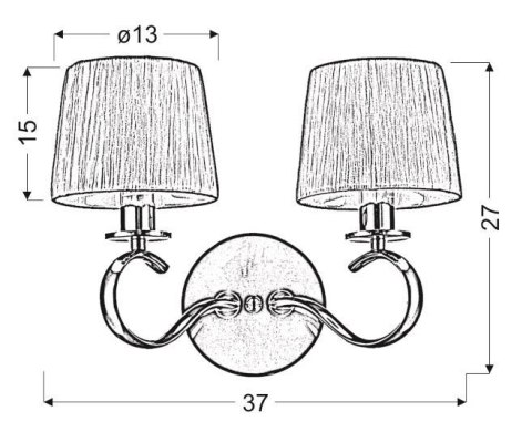 KINKIET Z ABAŻUREM BIAŁY/CHROM CLARA 22-21564 E14