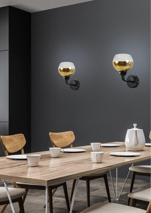LAMPA ŚCIENNA KINKIET CANDELLUX CROMINA GOLD 21-57242 E27 CZARNY