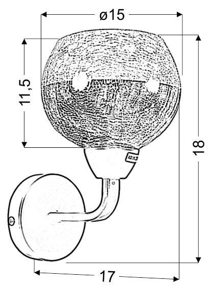 LAMPA ŚCIENNA KINKIET CANDELLUX CROMINA GOLD 21-57242 E27 CZARNY