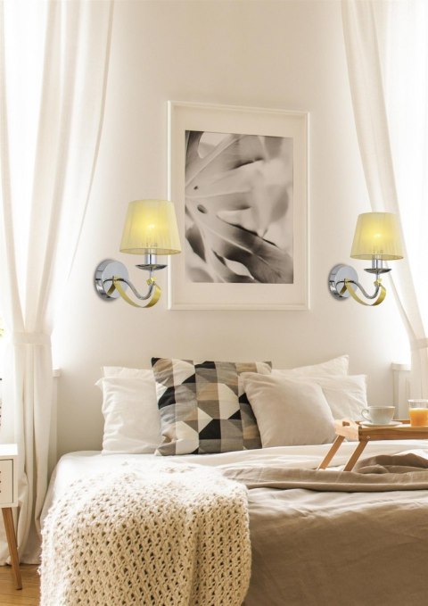 LAMPA ŚCIENNA KINKIET CANDELLUX DIVA 21-55040 E14 CHROM / ZŁOTY