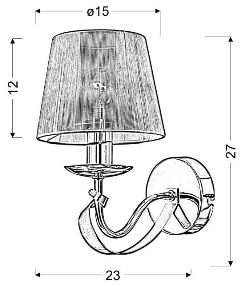 LAMPA ŚCIENNA KINKIET CANDELLUX DIVA 21-55040 E14 CHROM / ZŁOTY