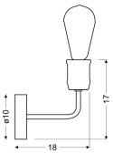 LAMPA ŚCIENNA KINKIET CANDELLUX GOLDIE 21-56160-Z E27 CZARNY+PATYNA