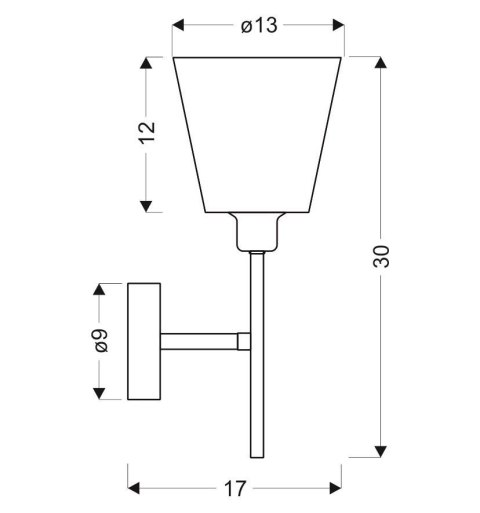 LAMPA ŚCIENNA KINKIET CANDELLUX VOX 21-70616 E14 CHROM Z ABAŻUREM