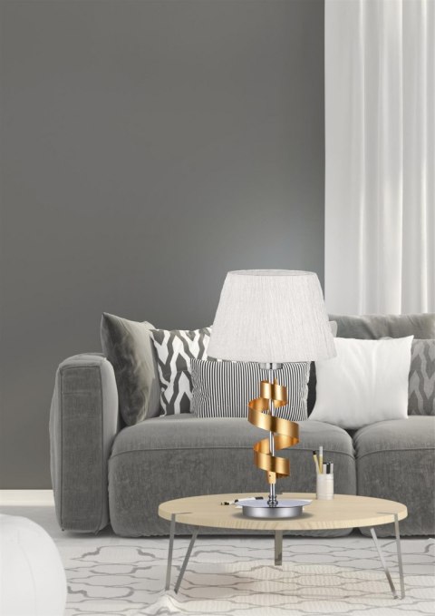 LAMPA STOŁOWA GABINETOWA CANDELLUX DENIS 41-23483 E27 CHROM / ZŁOTY