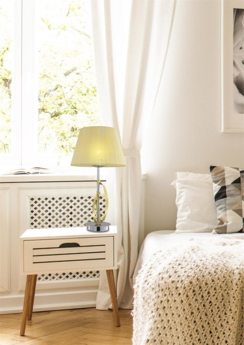 LAMPA STOŁOWA GABINETOWA CANDELLUX DIVA 41-55071 E27 CHROM / ZŁOTY