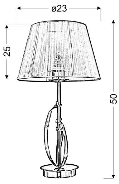 LAMPA STOŁOWA GABINETOWA CANDELLUX DIVA 41-55071 E27 CHROM / ZŁOTY