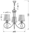 LAMPA SUFITOWA WISZĄCA CANDELLUX ARNIKA 33-21663 E14 CHROM / BIAŁY