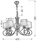 LAMPA SUFITOWA WISZĄCA CANDELLUX ARNIKA 35-21687 E14 CHROM / BIAŁY