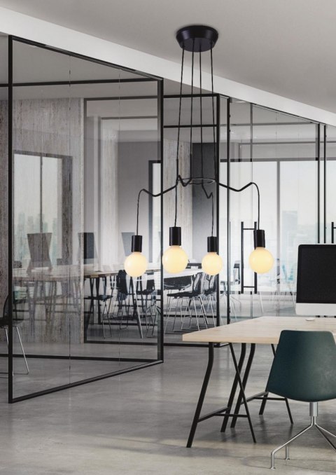 LAMPA SUFITOWA WISZĄCA CANDELLUX BASSO 34-71019 E27 CZARNY MATOWY