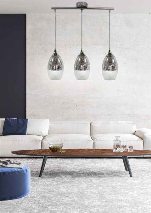 LAMPA SUFITOWA WISZĄCA CANDELLUX CELIA 33-51585 E27 SREBRNY