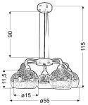 LAMPA SUFITOWA WISZĄCA CANDELLUX CROMINA 35-57266 E27 CZARNY