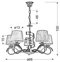 LAMPA SUFITOWA WISZĄCA CANDELLUX DENIS 35-23445 E14 CHROM / ZŁOTY