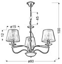 LAMPA SUFITOWA WISZĄCA CANDELLUX DIVA 33-55057 E14 CHROM / ZŁOTY