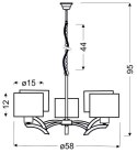 LAMPA SUFITOWA WISZĄCA CANDELLUX DRAGA 35-04222 E27 KREMOWY