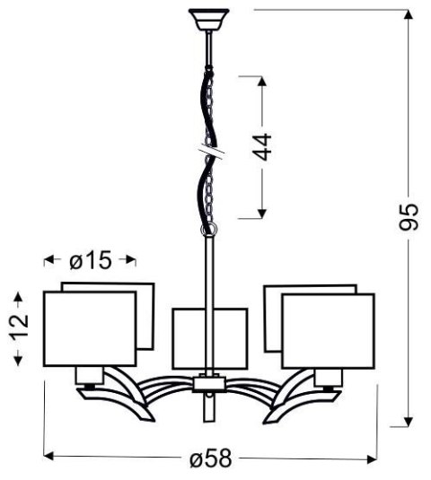 LAMPA SUFITOWA WISZĄCA CANDELLUX DRAGA 35-04222 E27 KREMOWY