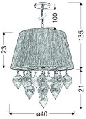 LAMPA SUFITOWA WISZĄCA CANDELLUX ELISSA 33-04567 E14 SZARO BEŻOWY