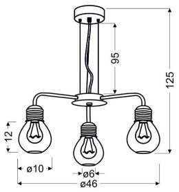 LAMPA SUFITOWA WISZĄCA CANDELLUX GLIVA 33-58539 E27 CHROM