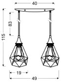 LAMPA SUFITOWA WISZĄCA CANDELLUX GRAF 32-62895 E27 CZARNY