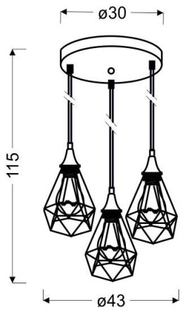 LAMPA SUFITOWA WISZĄCA CANDELLUX GRAF 33-62918 TALERZ E27 CZARNY