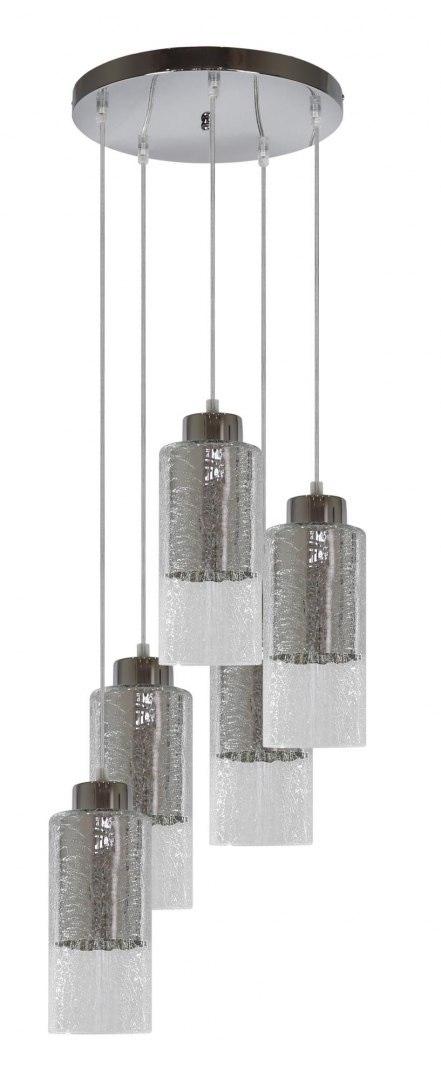 LAMPA SUFITOWA WISZĄCA CANDELLUX LIBANO 35-51813 E27 OKRĄGŁY SREBRNY