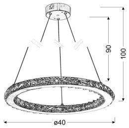 LAMPA SUFITOWA WISZĄCA CANDELLUX LORDS 31-63113 OKRĄGŁY POJEDYNCZY 12W LED RGB CHROM Z PILOTEM