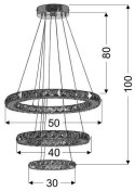 LAMPA SUFITOWA WISZĄCA CANDELLUX LORDS 33-63090 OKRĄGŁY POTRÓJNY 48W LED RGB CHROM Z PILOTEM