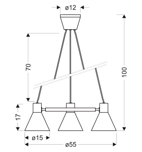 LAMPA SUFITOWA WISZĄCA CANDELLUX MORE 33-71156 E27 CZARNY MATOWY