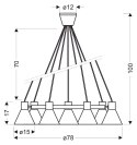 LAMPA SUFITOWA WISZĄCA CANDELLUX MORE 37-71170 E27 CZARNY MATOWY