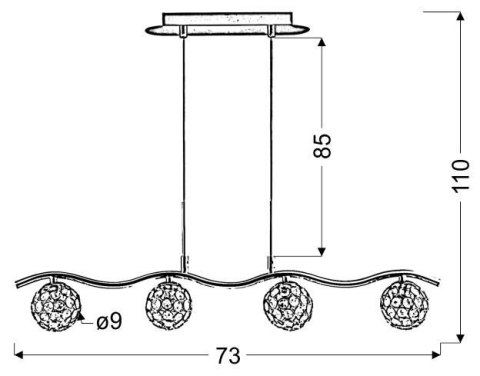 LAMPA SUFITOWA WISZĄCA CANDELLUX STARLET 34-85750 G9 CHROM / TRANSPARENT