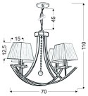 LAMPA SUFITOWA WISZĄCA CANDELLUX VALENCIA 34-84555 E14 PATYNA