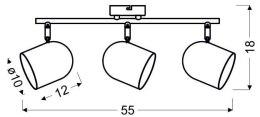 LAMPA ŚCIENNA CANDELLUX AZURO 93-63229 LISTWA E27 SZARY MAT