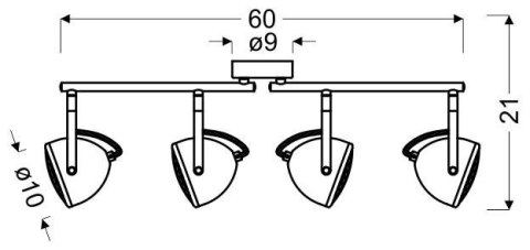 LAMPA ŚCIENNA CANDELLUX PENT 94-68071 LISTWA GU10 BETONOWY SZARY