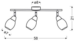 LAMPA ŚCIENNA CANDELLUX RICO 93-67630 LISTWA LED SMD GŁÓWKA OKRĄGŁA Z PRZEGUBEM KLOSZ WYMIENNY CHROM/BEZBARWNY