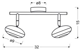 LAMPA ŚCIENNA CANDELLUX SKIPPER 92-67562 LISTWA LED COB GŁÓWKA OKRĄGŁA Z PRZEGUBEM CHROM