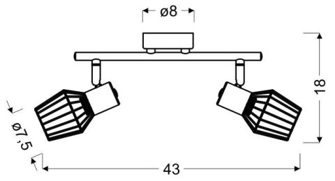 LAMPA ŚCIENNA CANDELLUX VIKING 92-68026 LISTWA E14 SZARY