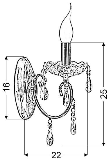 KINKIET CANDELLUX AURORA 21-96121 E14 CHROM