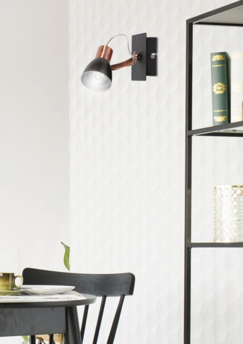 LAMPA ŚCIENNA KINKIET CANDELLUX MARKUS 91-35554-M GU10 CZARNY+MIEDZIANY