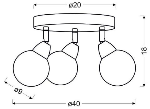 LAMPA SUFITOWA CANDELLUX BOLO 98-67708 PLAFON LED SMD GŁÓWKA OKRĄGŁA Z PRZEGUBEM KLOSZ WYMIENNY CHROM/BEZBARWNY