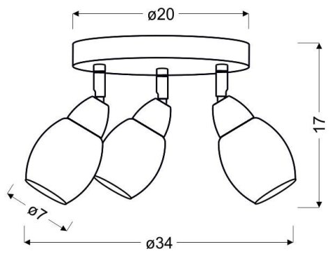 LAMPA SUFITOWA CANDELLUX RICO 98-67692 PLAFON LED SMD GŁÓWKA OKRĄGŁA Z PRZEGUBEM KLOSZ WYMIENNY CHROM/BEZBARWNY