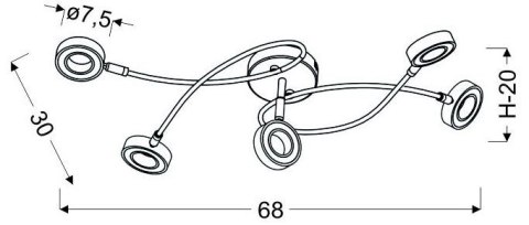 LAMPA SUFITOWA CANDELLUX VINOLA 98-66039 PLAFON LED CHROM 3000K
