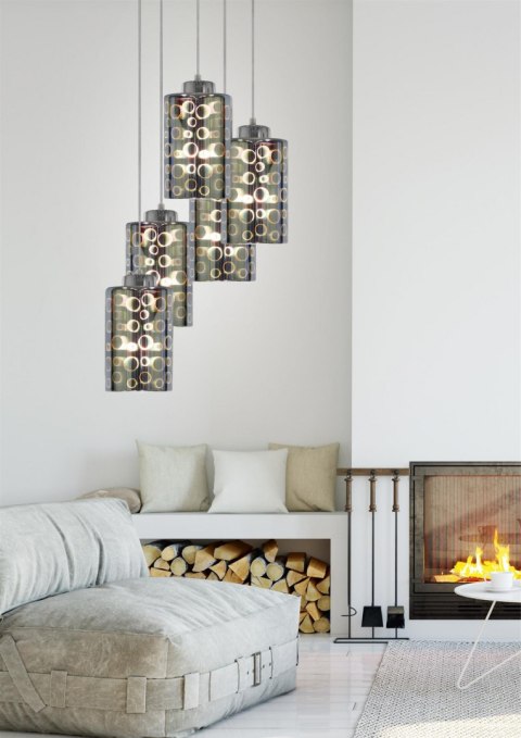 LAMPA SUFITOWA WISZĄCA CANDELLUX NOCTURNO 35-57730 TALERZ E27 CHROM