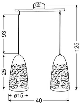 LAMPA SUFITOWA WISZĄCA CANDELLUX SABRIN 32-54869 E27 BIAŁY