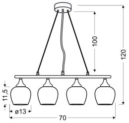 LAMPA SUFITOWA WISZĄCA CANDELLUX SIRIUS 34-59628 E27 CHROM 3D