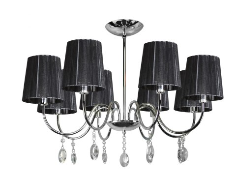 LAMPA SUFITOWA WISZĄCA CANDELLUX SORENTO 38-38067 E14 CHROM ABAŻUR CZARNY