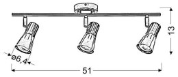 LAMPA ŚCIENNA CANDELLUX ARENA 93-94769 LISTWA R50 E14 ZŁOTO PATYNA