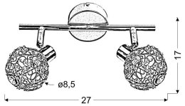LAMPA ŚCIENNA CANDELLUX COLLAR 92-13644 LISTWA G9 CHROM