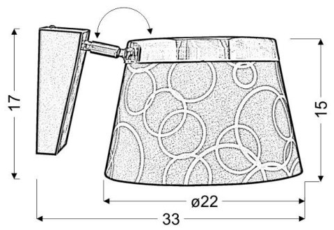 LAMPA ŚCIENNA KINKIET CANDELLUX IMPRESJA 21-46324 E27 CZARNA CHROM